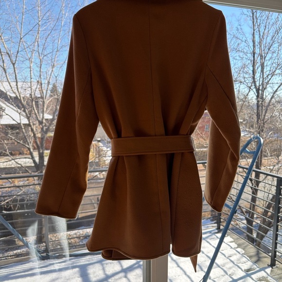 Ann Taylor Factory Camel Wrap Coat Belted Shawl Collar M - Picture 6 of 6